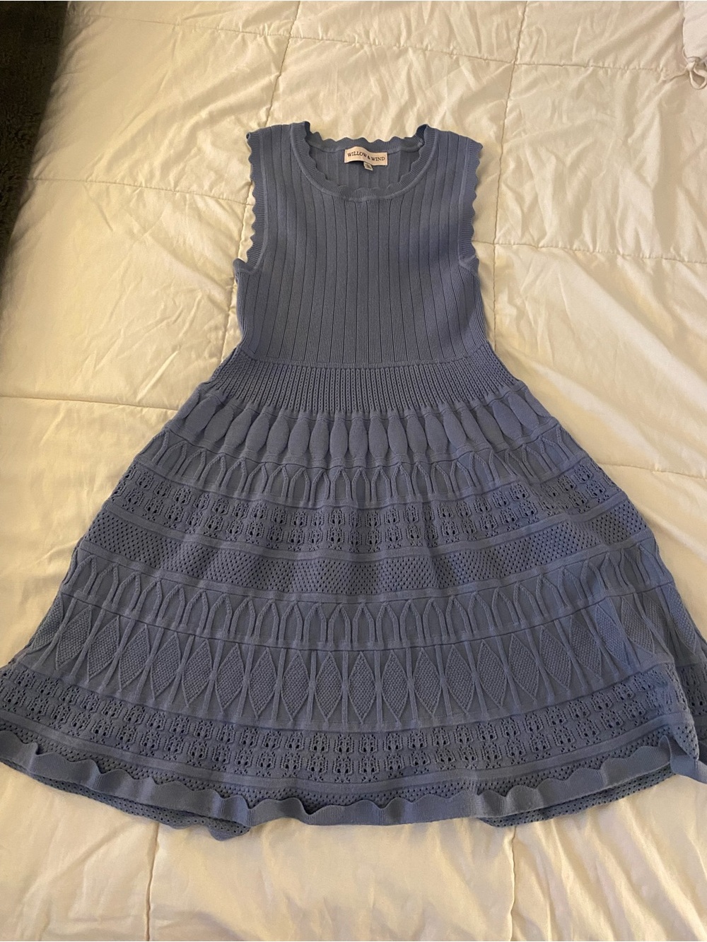 Sleeveless Knit Dress in Dusty Blue
